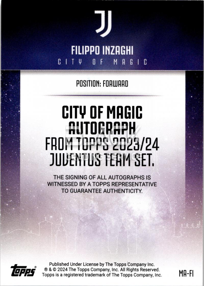 Back - Topps Juventus Team Set