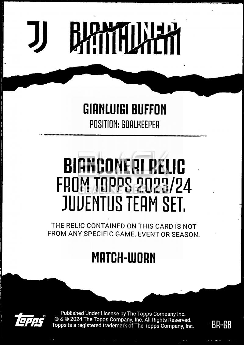 Back - Topps Juventus Team Set