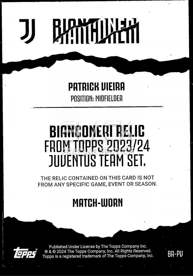 Back - Panini Juventus Team Set