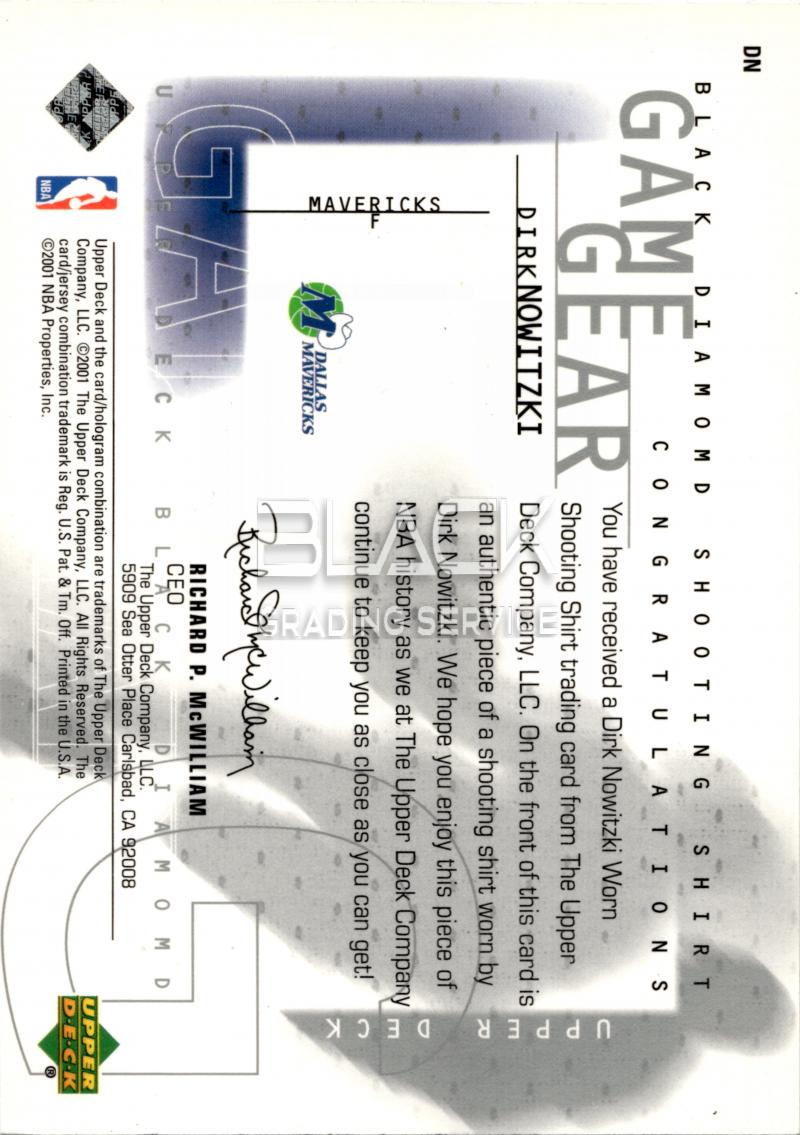 Back - Upper Deck Black Diamond