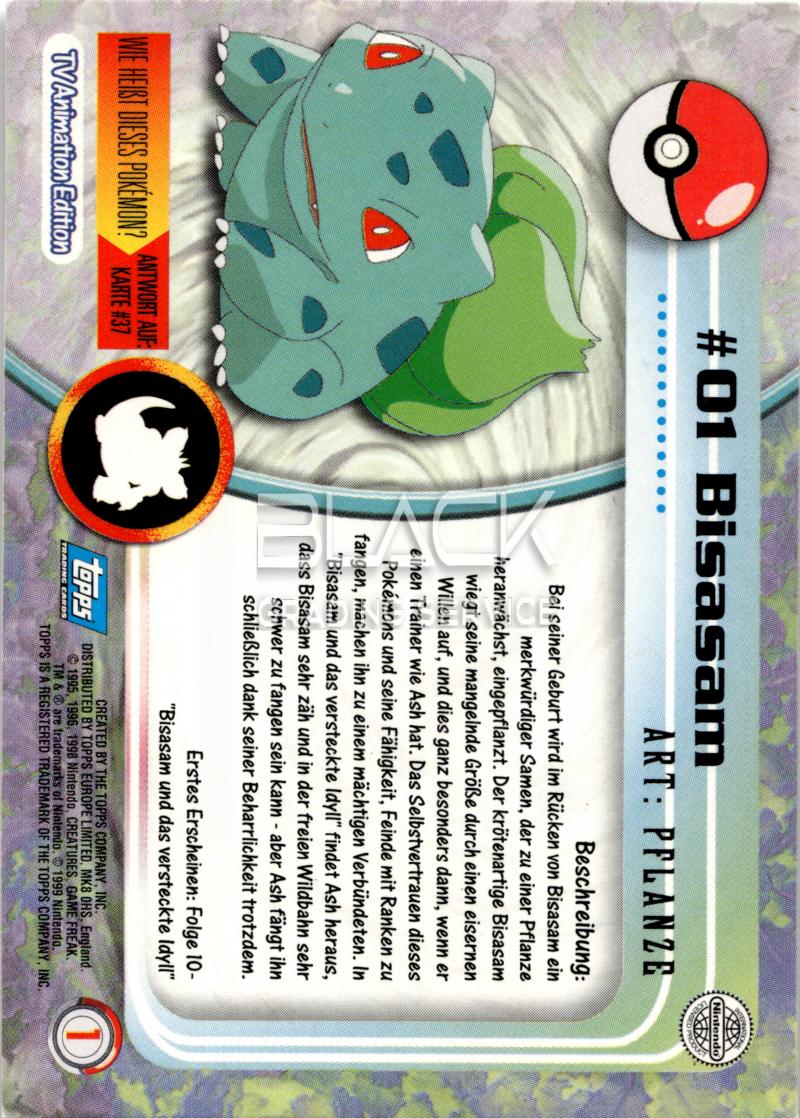 Back - Topps Pokemon GER TV Animation Edition