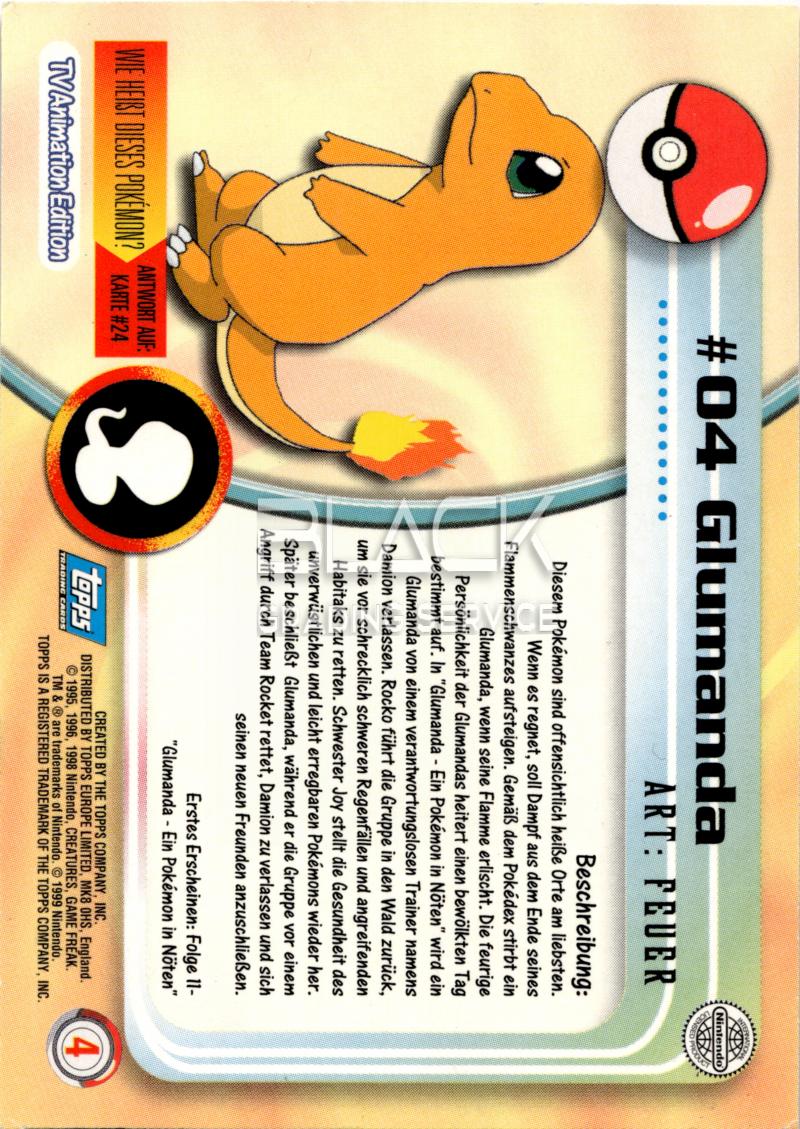 Back - Topps Pokemon GER TV Animation Edition