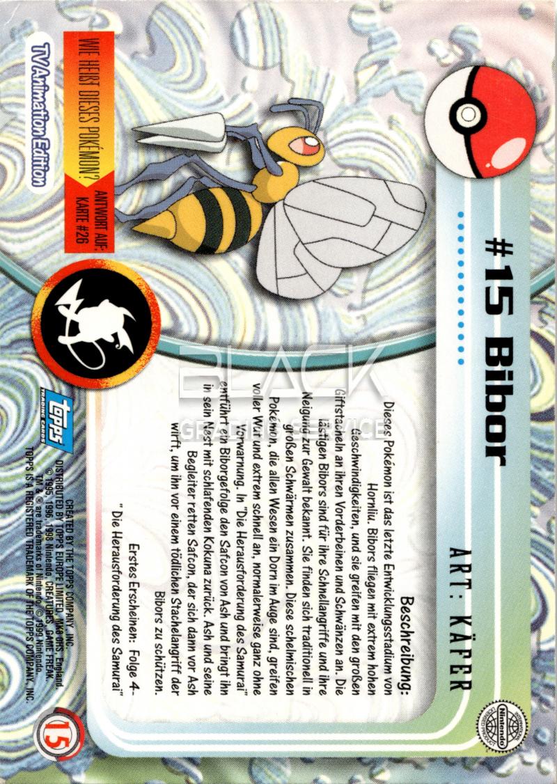 Back - Topps Pokemon GER TV Animation Edition