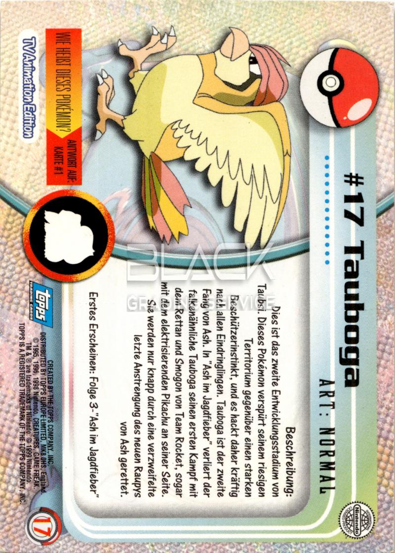 Back - Topps Pokemon GER TV Animation Edition
