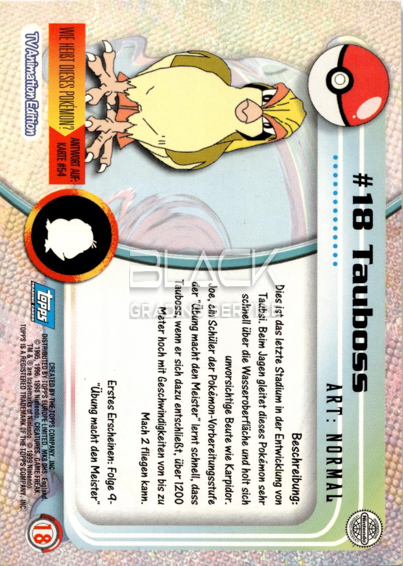 Back - Topps Pokemon GER TV Animation Edition