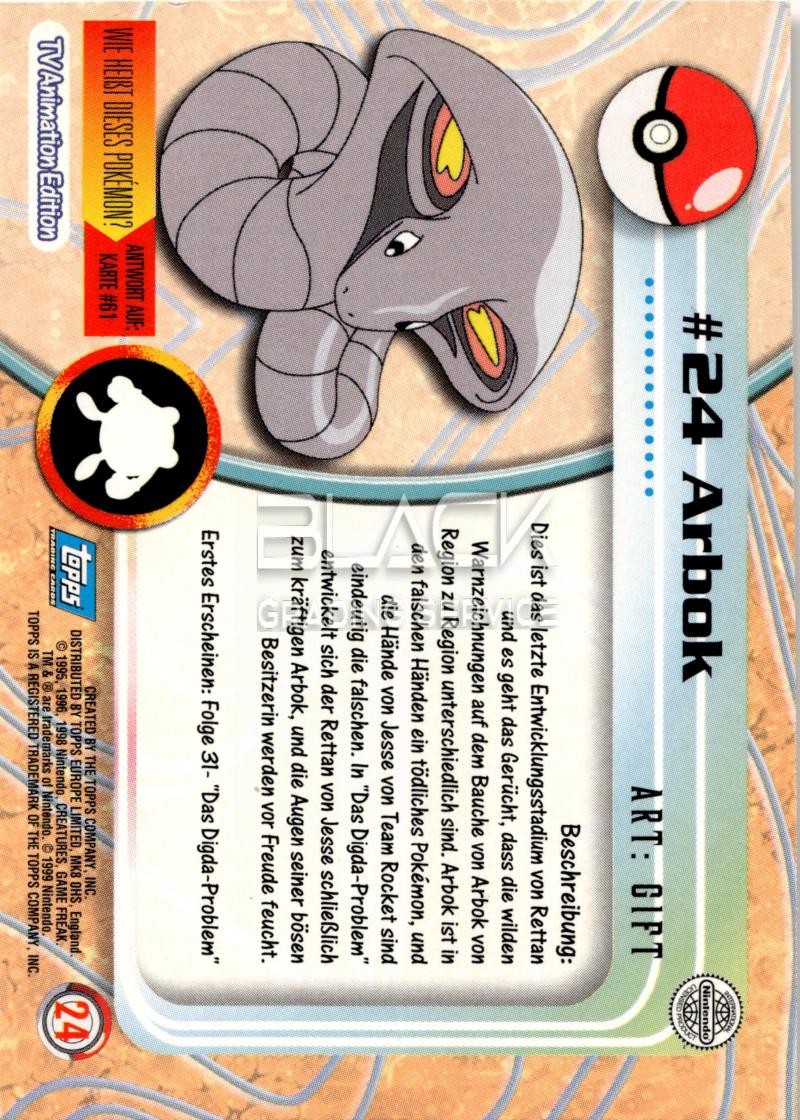 Back - Topps Pokemon GER TV Animation Edition