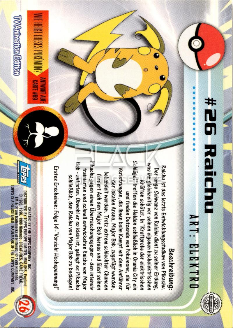 Back - Topps Pokemon GER TV Animation Edition