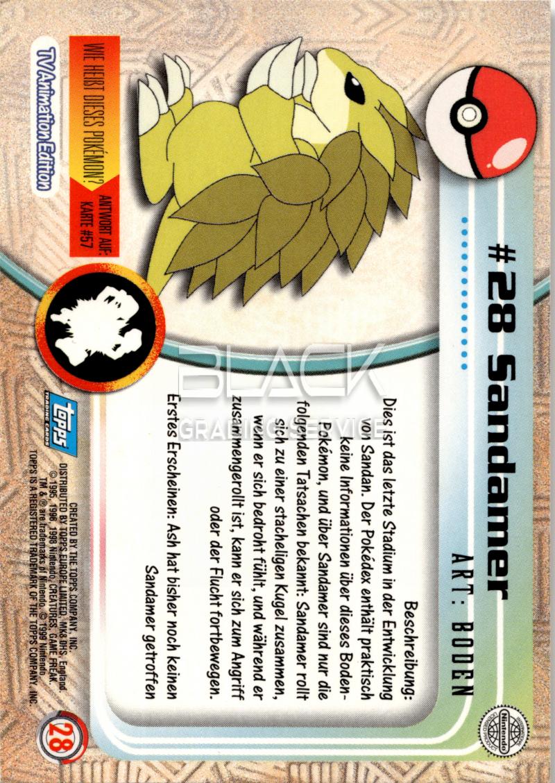 Back - Topps Pokemon GER TV Animation Edition