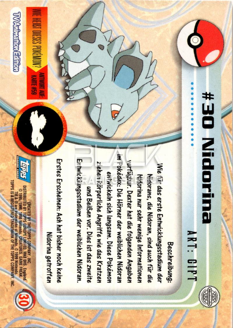 Back - Topps Pokemon GER TV Animation Edition
