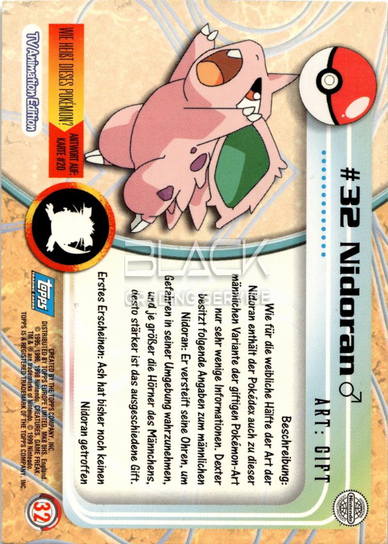 Back - Topps Pokemon GER TV Animation Edition