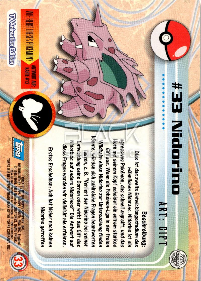 Back - Topps Pokemon GER TV Animation Edition