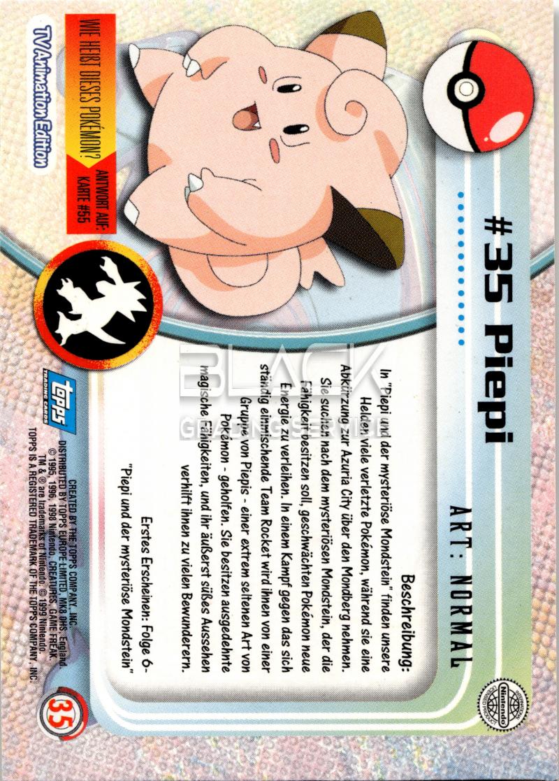 Back - Topps Pokemon GER TV Animation Edition