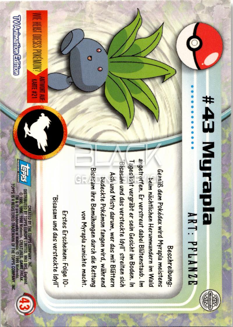 Back - Topps Pokemon GER TV Animation Edition