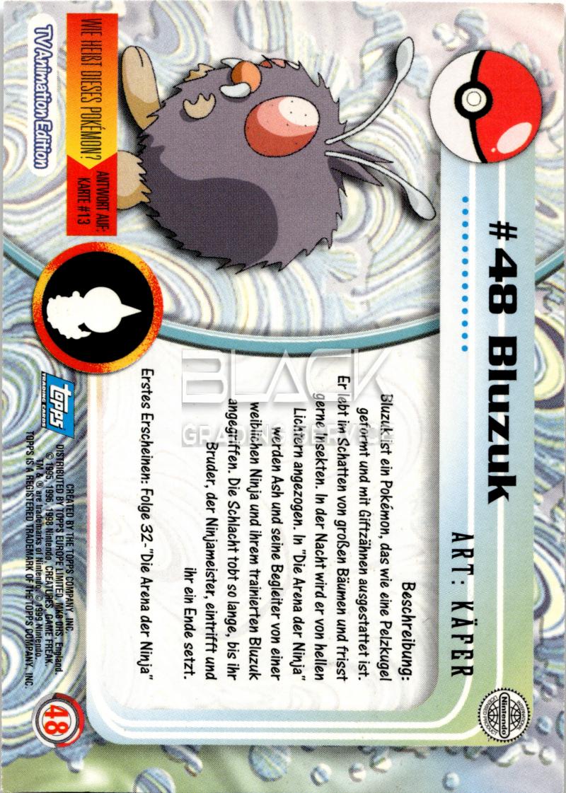 Back - Topps Pokemon GER TV Animation Edition