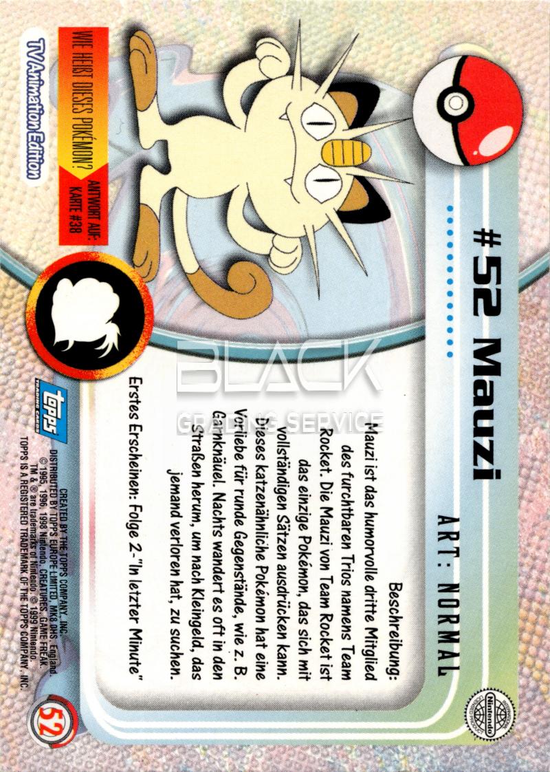 Back - Topps Pokemon GER TV Animation Edition