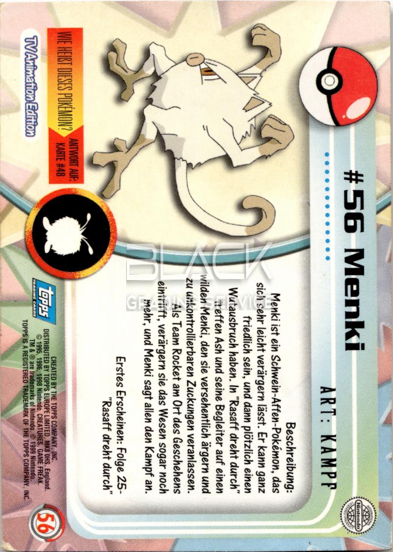 Back - Topps Pokemon GER TV Animation Edition