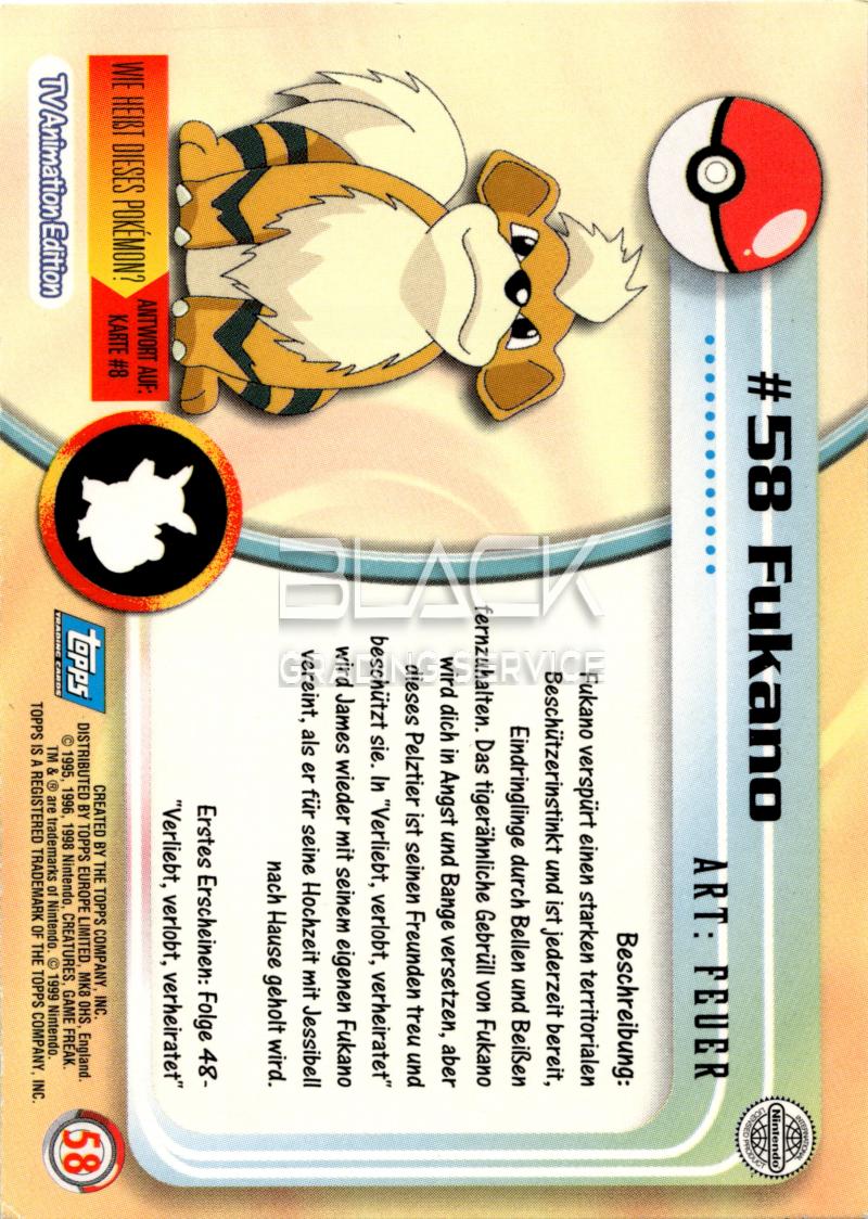 Back - Topps Pokemon GER TV Animation Edition