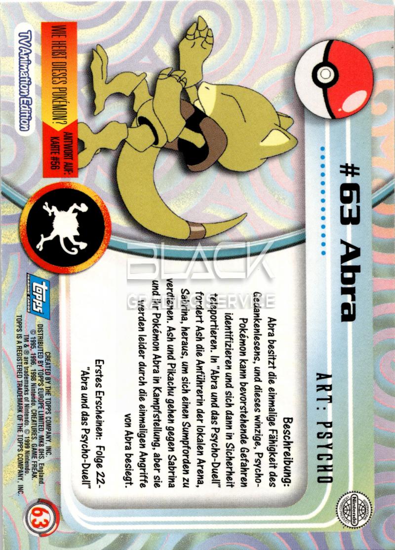 Back - Topps Pokemon GER TV Animation Edition