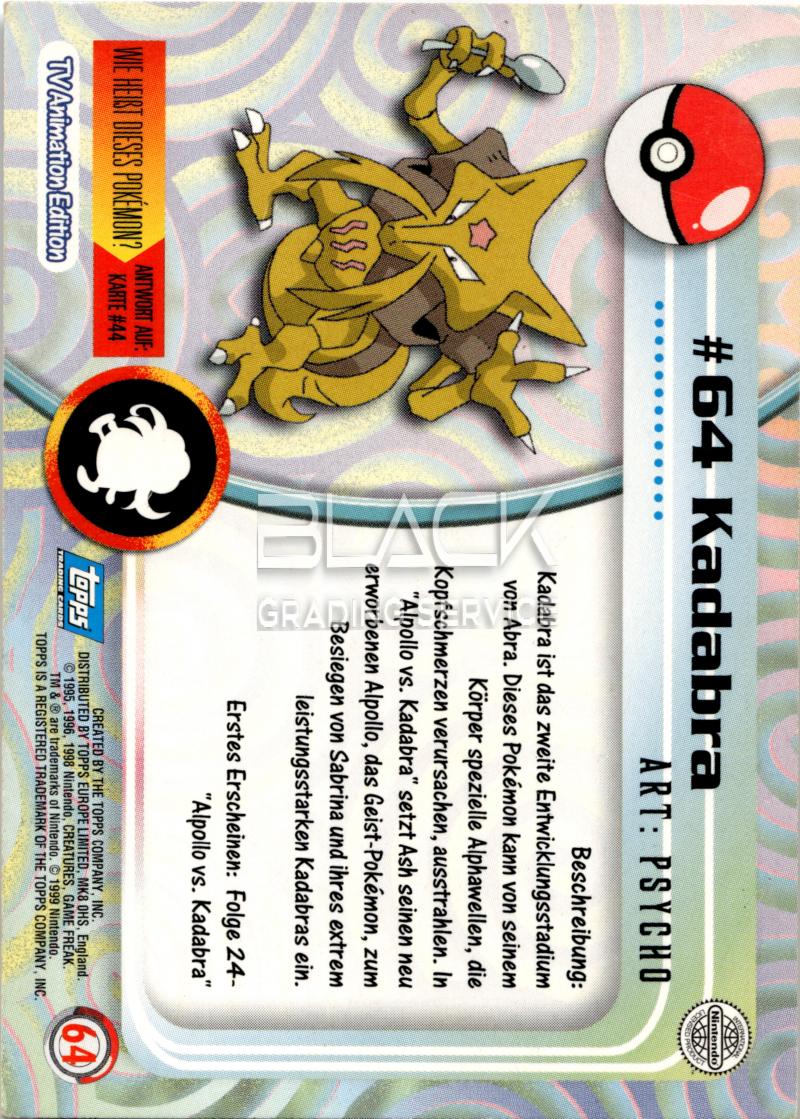 Back - Topps Pokemon GER TV Animation Edition