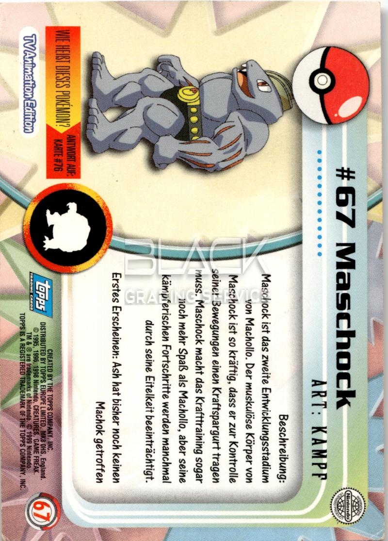 Back - Topps Pokemon GER TV Animation Edition