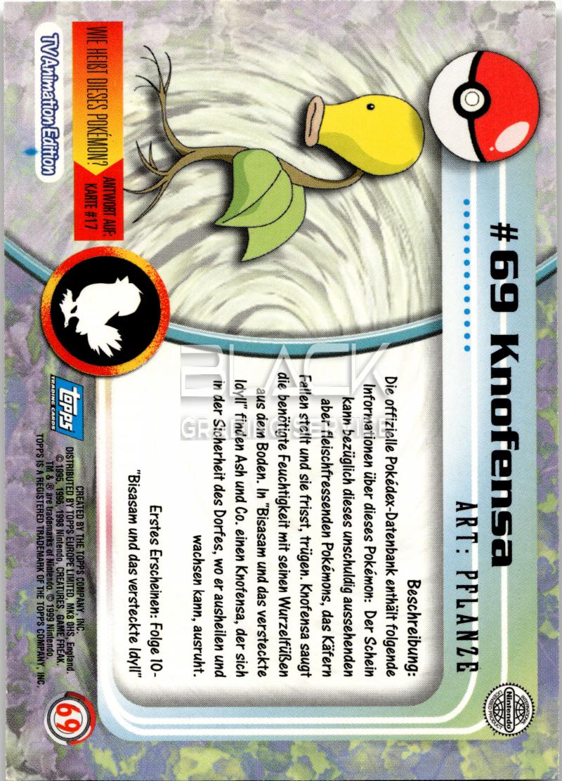 Back - Topps Pokemon GER TV Animation Edition