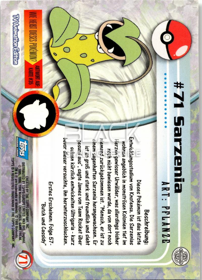 Back - Topps Pokemon GER TV Animation Edition