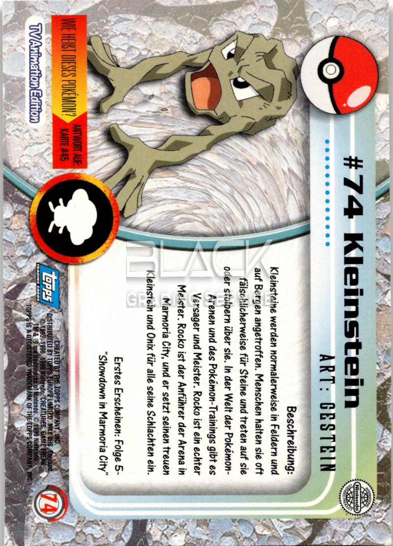 Back - Topps Pokemon GER TV Animation Edition