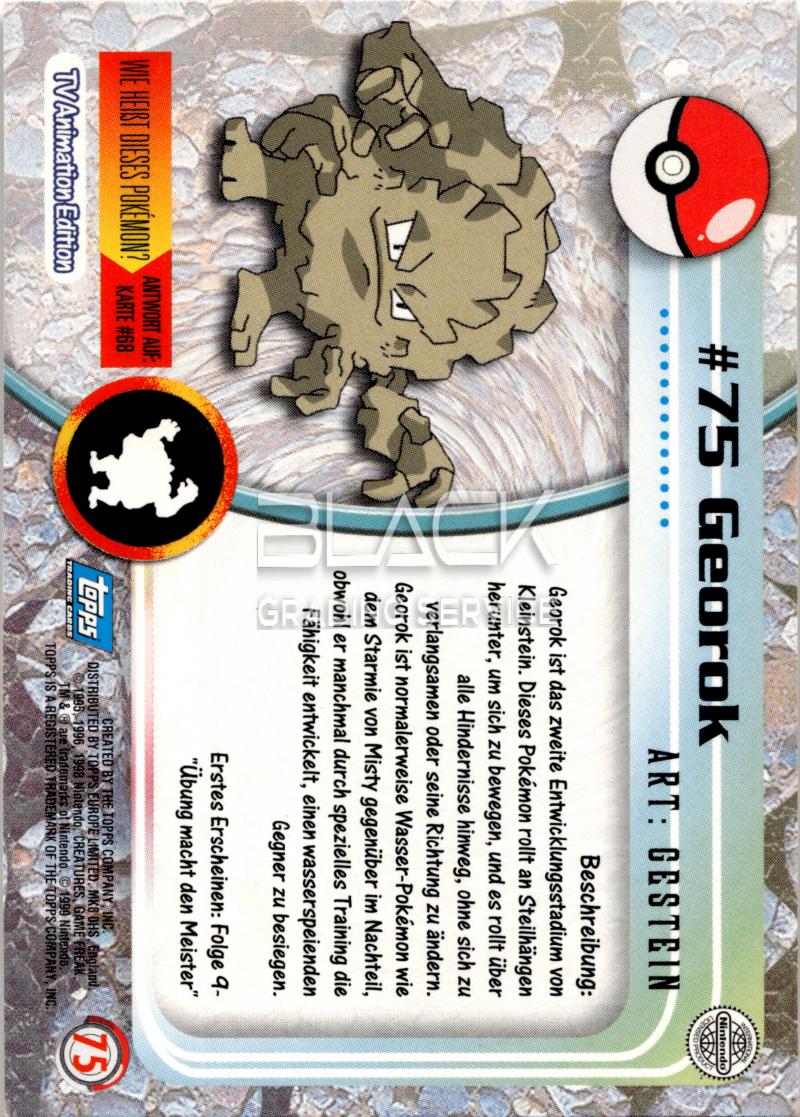 Back - Topps Pokemon GER TV Animation Edition