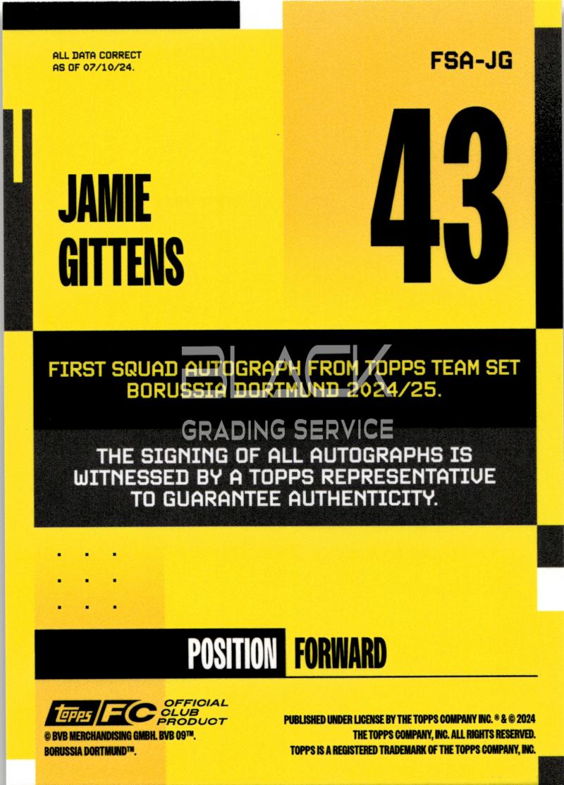 Back - Topps BVB Team Set