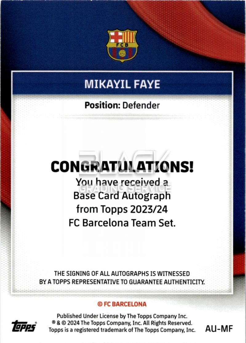 Back - Topps FC Barcelona Team Set