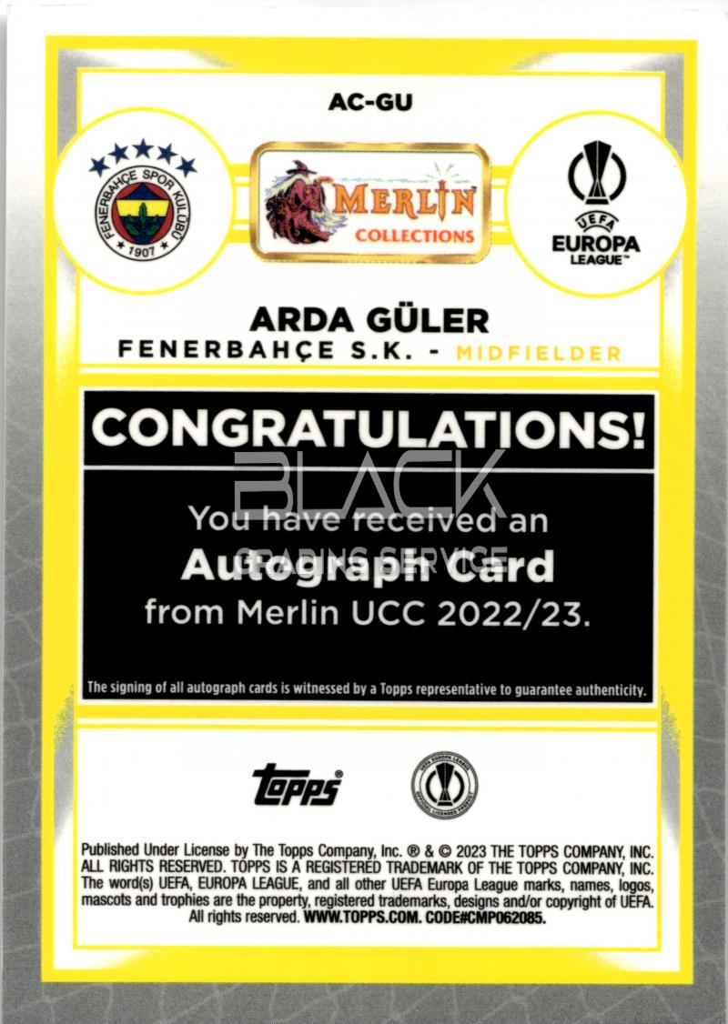 Back - Topps MERLIN UCC