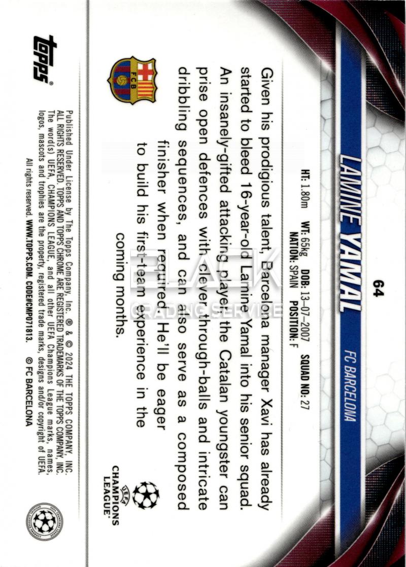 Back - Topps Chrome UCC