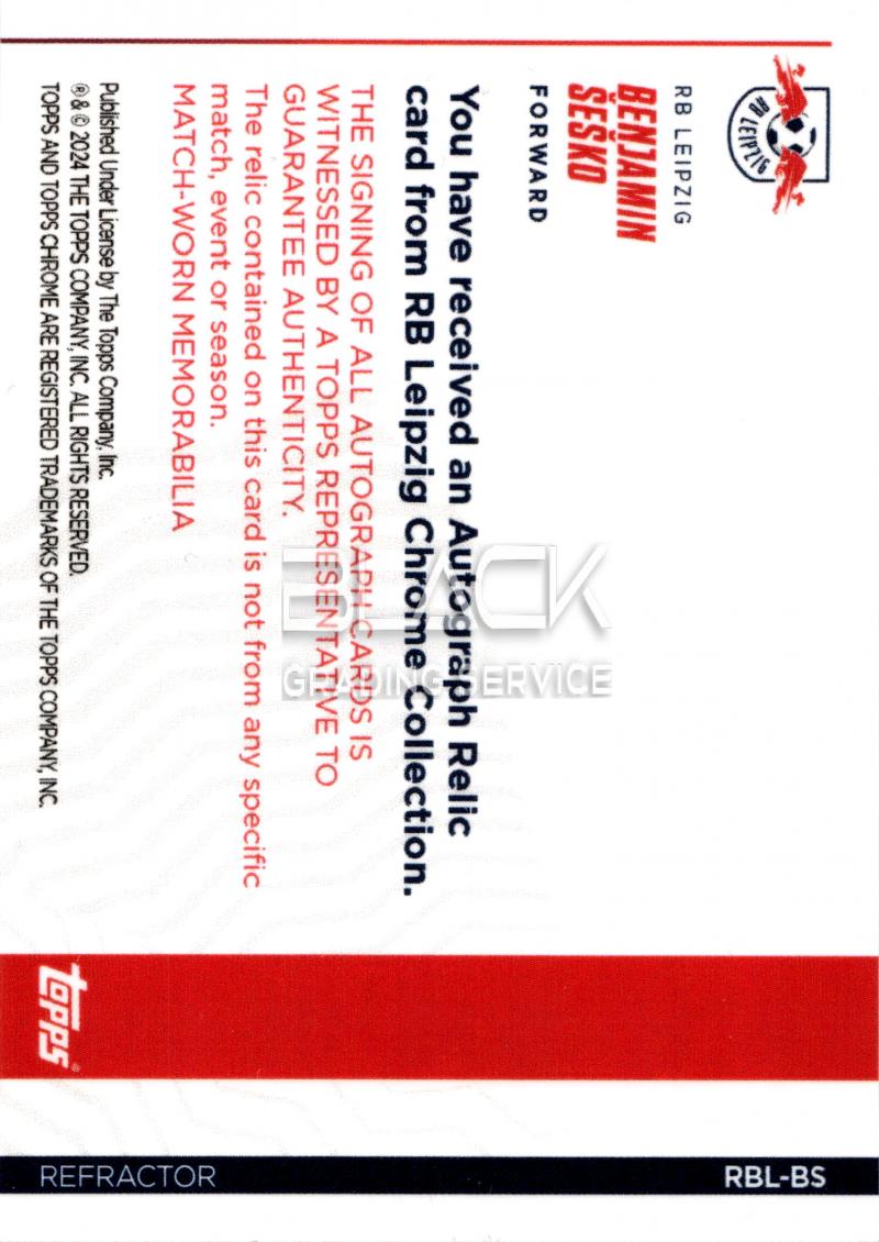 Back - Topps Chrome RB LEIPZIG