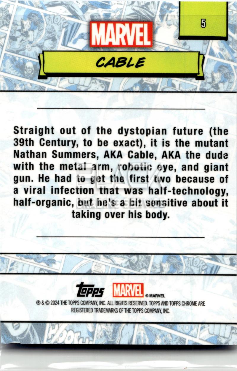 Back - Topps Chrome Marvel Saphire Edition