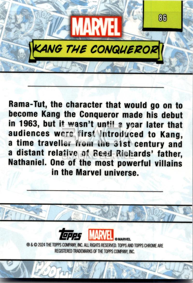 Back - Topps Chrome Marvel Saphire Edition