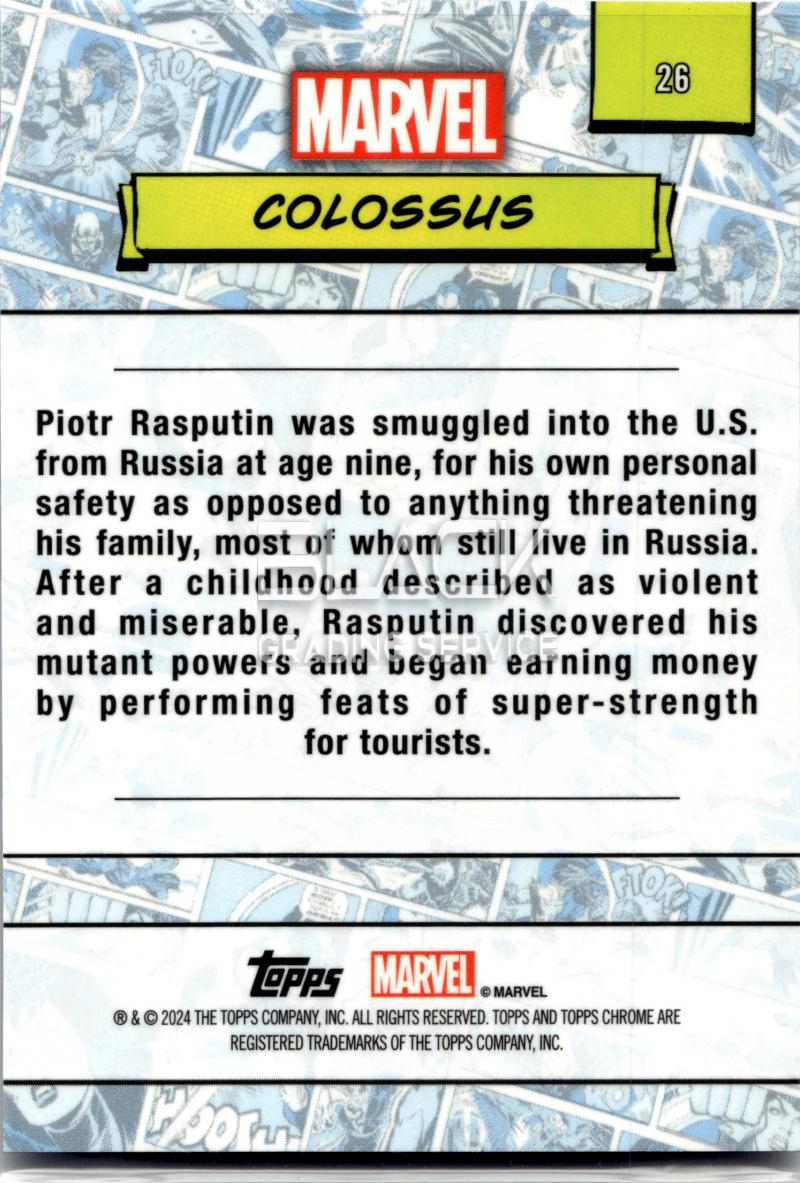 Back - Topps Chrome Marvel Saphire Edition