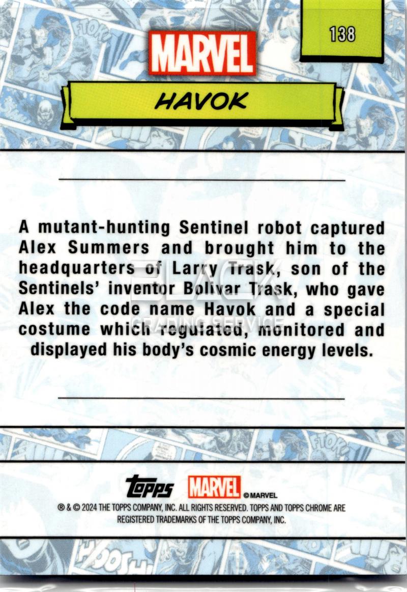 Back - Topps Chrome Marvel Saphire Edition