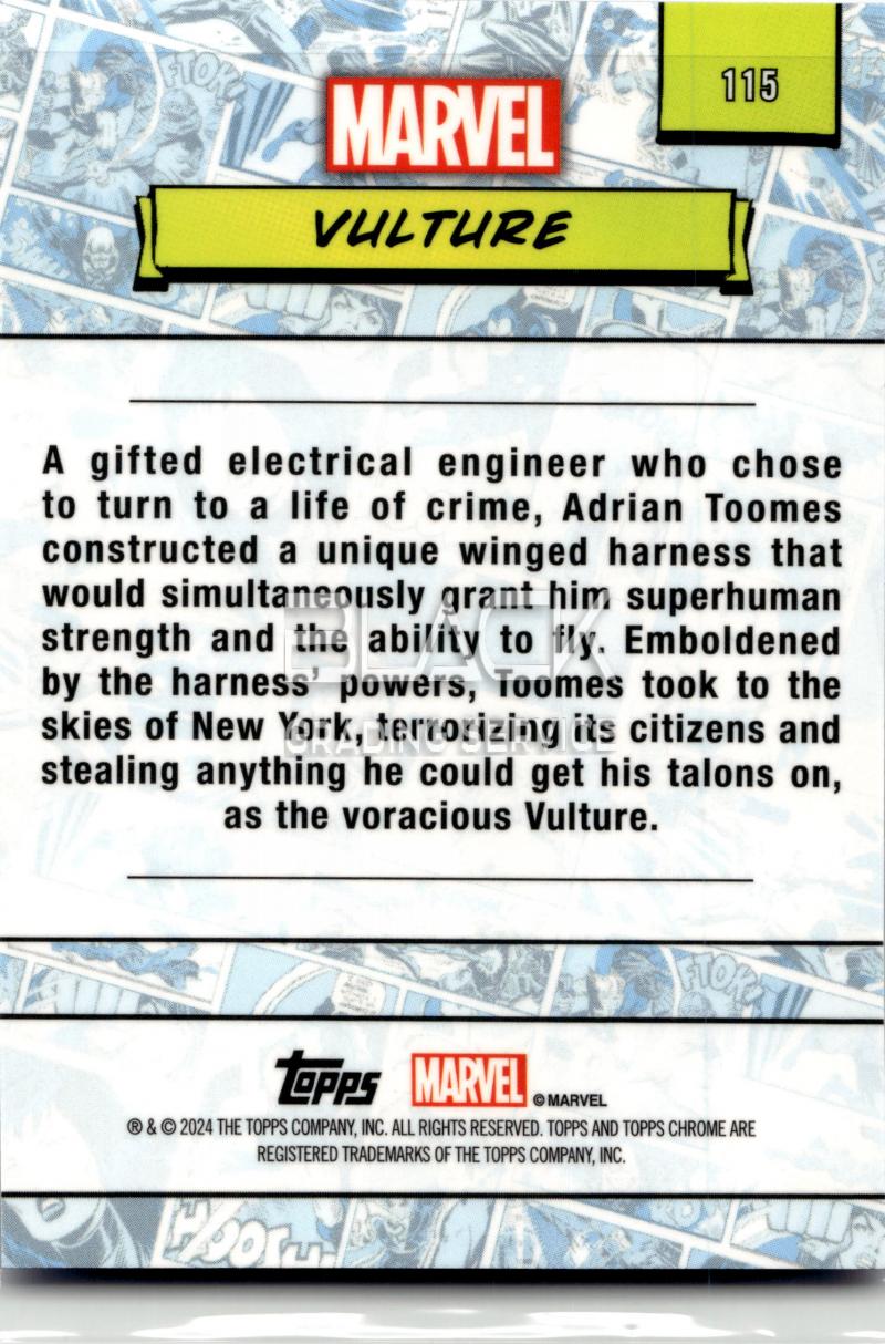 Back - Topps Chrome Marvel Saphire Edition