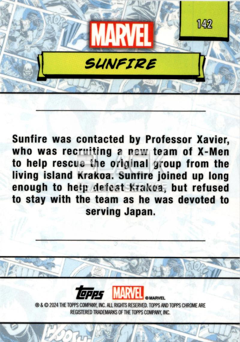 Back - Topps Chrome Marvel Saphire Edition