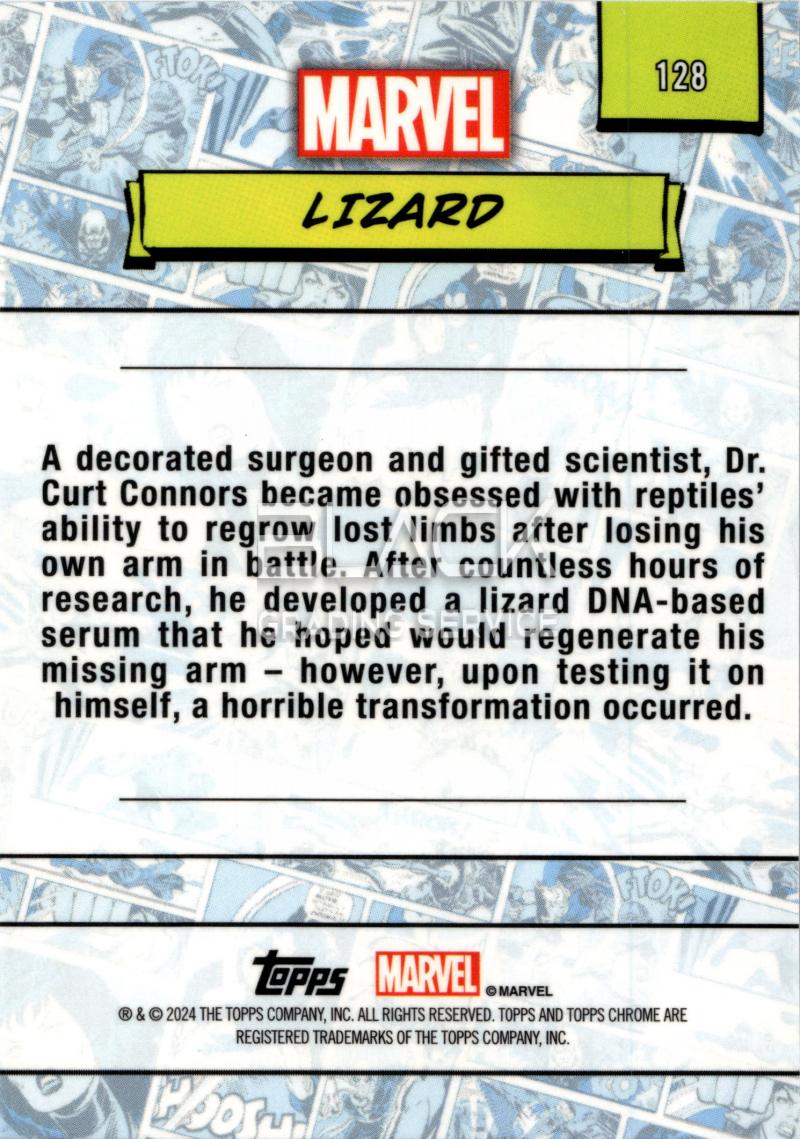 Back - Topps Chrome Marvel Saphire Edition