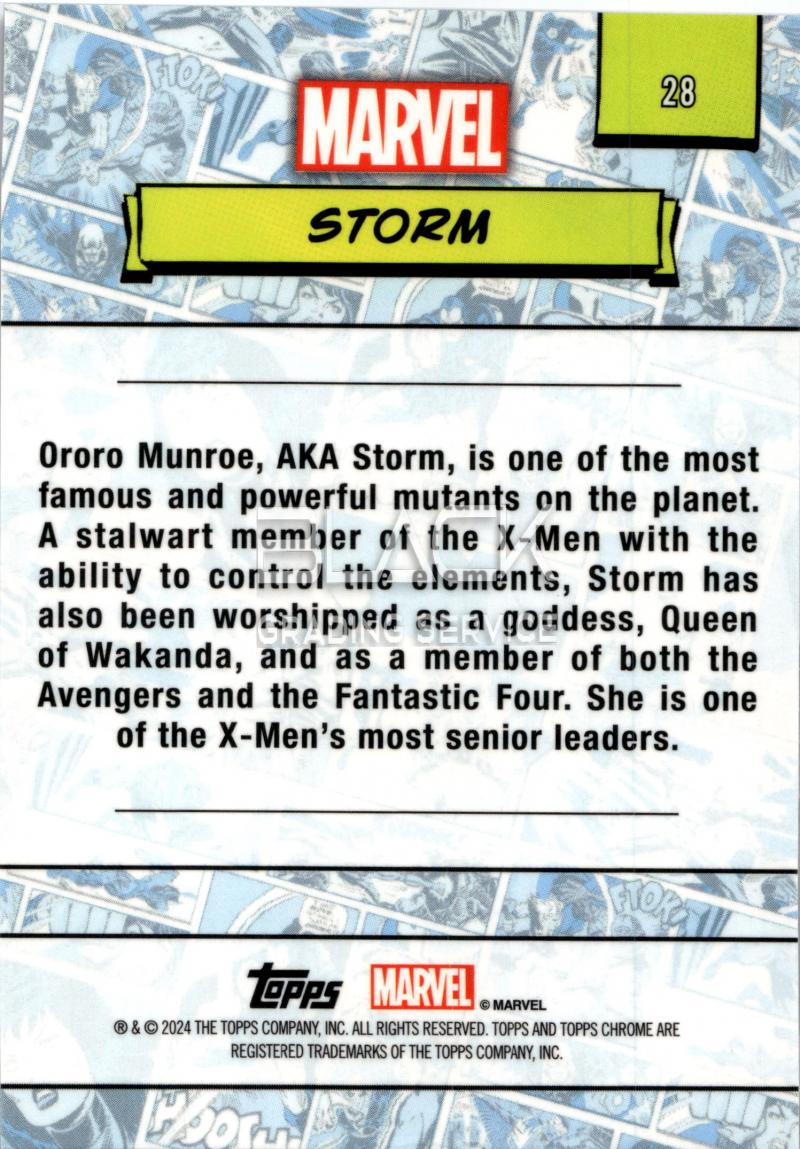 Back - Topps Chrome Marvel Saphire Edition