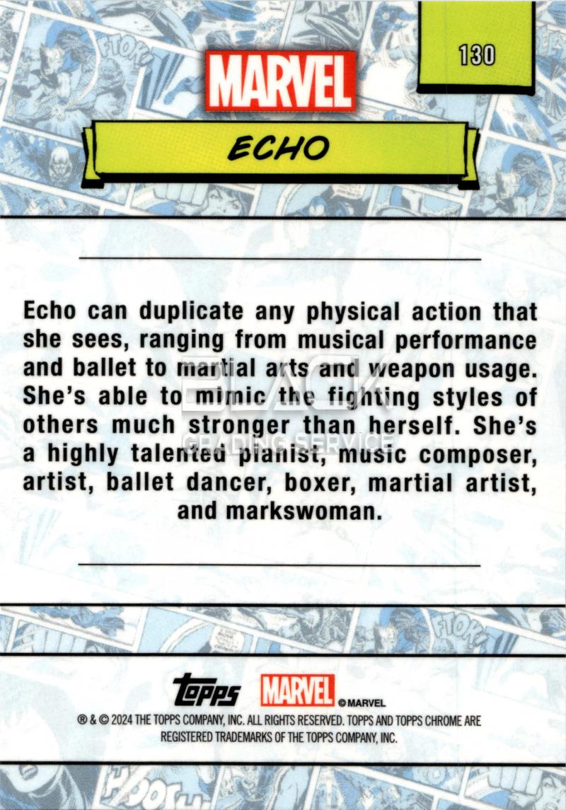 Back - Topps Chrome Marvel Saphire Edition