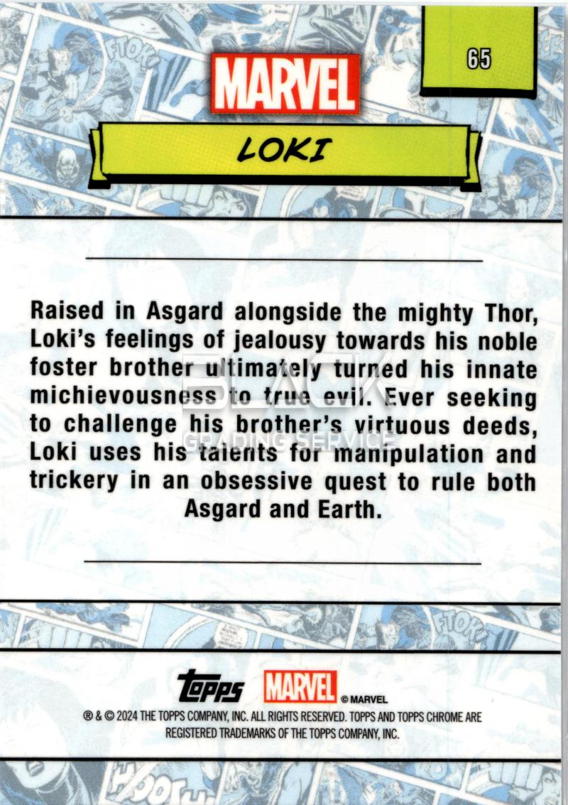 Back - Topps Chrome Marvel Saphire Edition