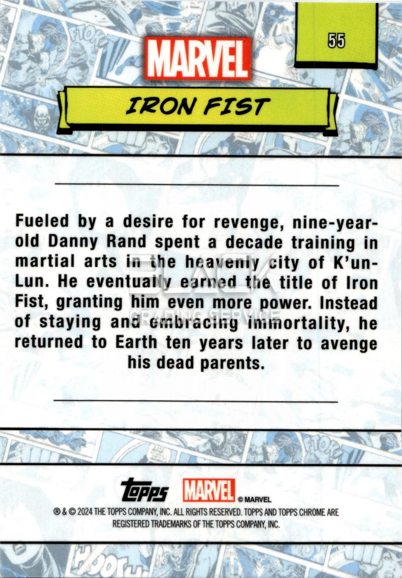 Back - Topps Chrome Marvel Saphire Edition