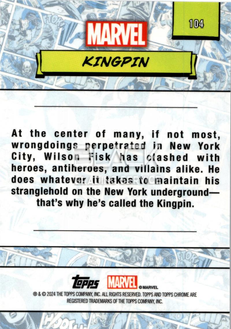 Back - Topps Chrome Marvel Saphire Edition