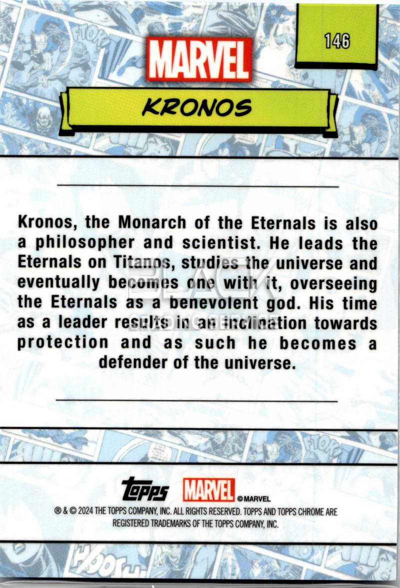 Back - Topps Chrome Marvel Saphire Edition