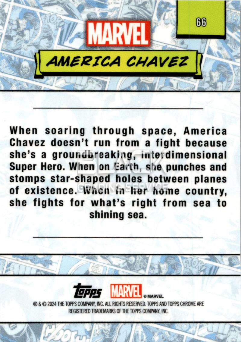 Back - Topps Chrome Marvel Saphire Edition