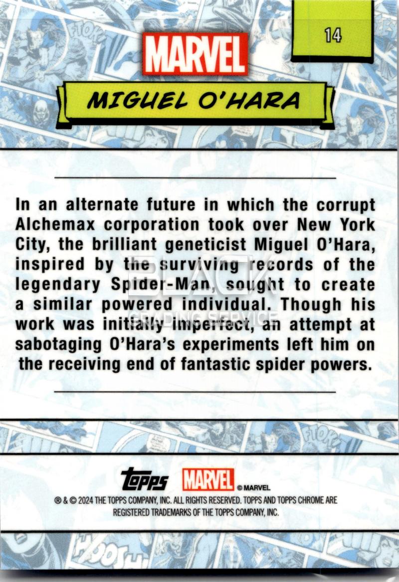 Back - Topps Chrome Marvel Saphire Edition