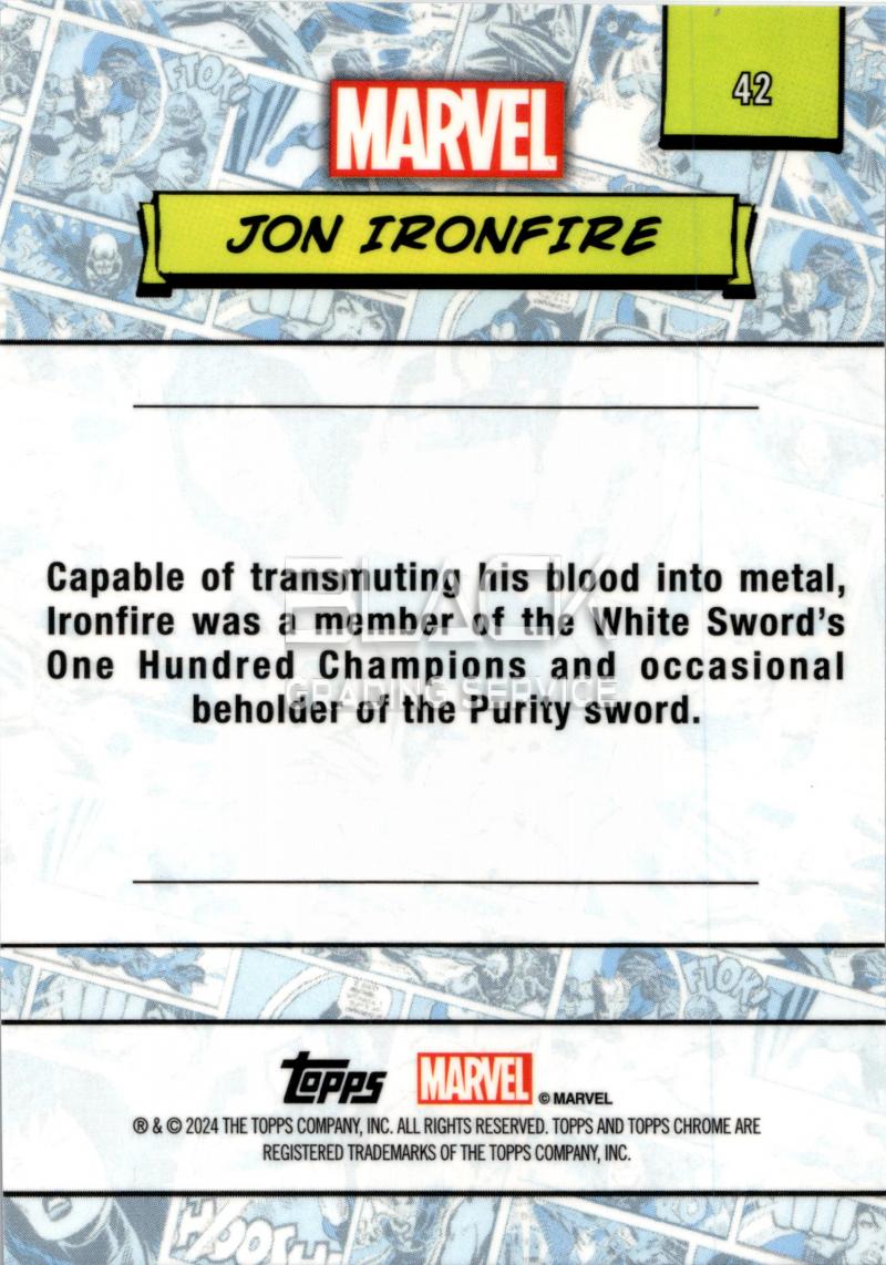 Back - Topps Chrome Marvel Saphire Edition