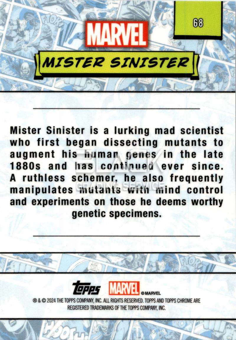 Back - Topps Chrome Marvel Saphire Edition